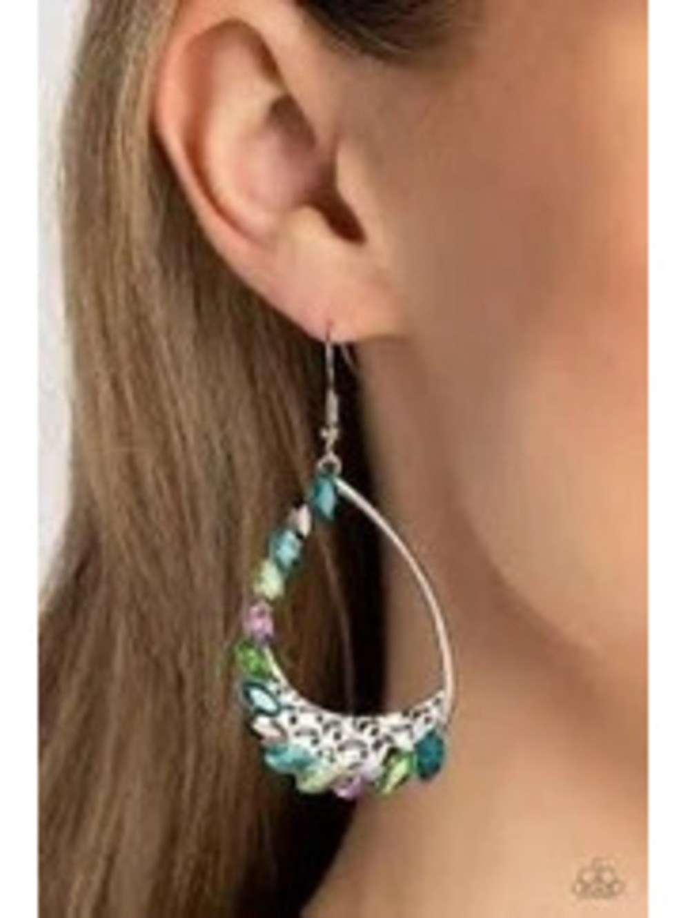 New Rhinestones Multi Colored Earrings - Picture 3 of 3